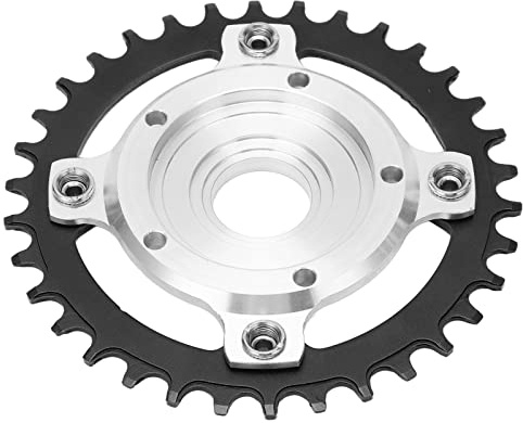 Alomejor Kettenblatt 104 BCD 34T Positive Negative Zahnplatte Kettenblatt Kettenrad Adapter für Mid Drive Motor (Schwarz)