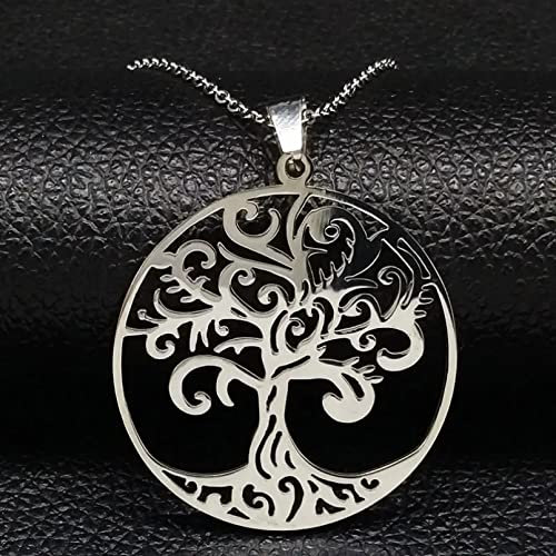 Collana con Ciondolo Albero della Vita Durante Collana per Donna Collana a Catena Color Argento Gioielli Durante Donne Moda Gioielli Regali di Compleanno per Donne Uomini