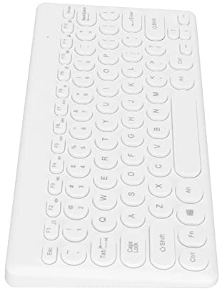 Yunseity Tastiera Wireless 2.4G, Tastiera Ergonomica Compatta per Computer a 78 Tasti, Mini Tastiera a Portale con Copritasti Rotondi, per Laptop, PC, Desktop, Tablet (White)