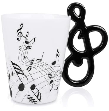 Tagtight Tasse à café de musique créative personnalisée, tasse à thé en céramique de note, tasse du matin, tasse de thé au lait, tasse de musique cadeau pour anniversaires, femmes, filles, petite amie
