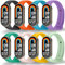 BANGTING 8 Stück Armband Kompatibel mit Xiaomi Mi Band 10/9/8, Ersatzarmband für Xiaomi Smart Band 10, Mi band 9 Armbänder, Ersatzbänder aus TPU, Länge Verstellbar (8 Farben)