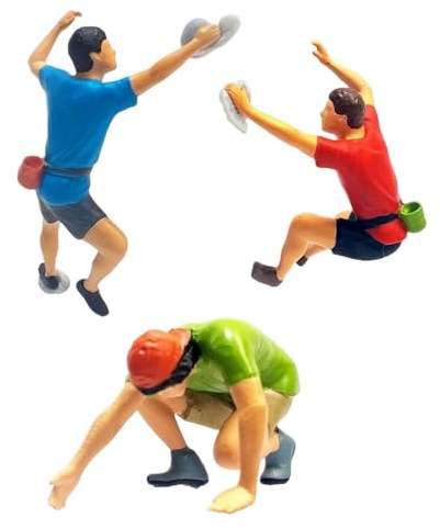 Easnea Miniatura Escalada Deportiva Escalada Personas Figura 1:64 Mini Escalada Figuras Micro Paisaje Diorama Decoración para Proyectos DIY - 3 Unidades