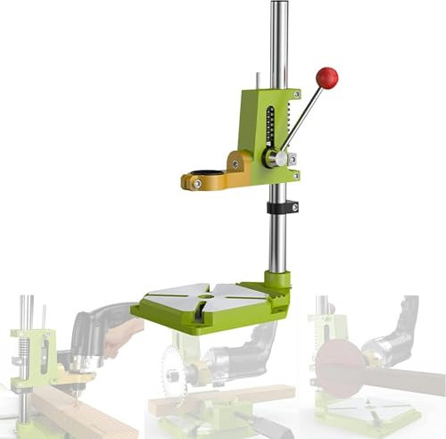 Drill Press Stand with Vise, Drill Press Stand for Hand Drill, Bench Clamp Drill Press Stand Workbench Repair Tool for Drilling Collet, Home DIY Tools