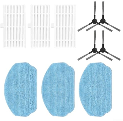 Donkivvy Repuestos Accesorios para Conga 999 Origin-X-Treme Aspiradora Robot, Incluye 3 Filtros Hepa, 3 PañOs de Fregado, 4 Cepillos Laterales(A)