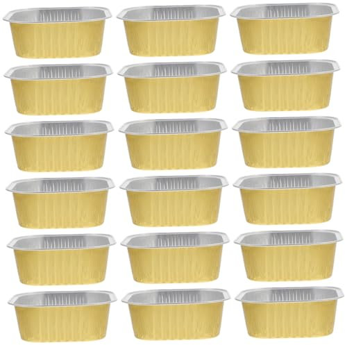 OSOLADY Lot De 20 Barquettes En Aluminium 300 Ml Carrées Haute Température, Plateaux En Aluminium Jetables Résistants, Compatibles Four Grille-pain Pour Emballage Alimentaire