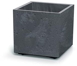 Tymar Grand pot de fleurs, carré, pour l'extérieur, taille XXL, béton - 30 x 30 x 30 cm (H x l)