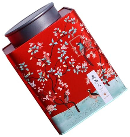 DUDSME 1 lot de boîtes à thé japonaises en étain pour assaisonnement, bonbons, thé, bonbons, thé japonais, boîte de rangement en vrac (rouge)