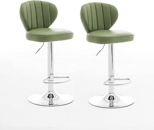DZYHFCO Modernes Barhocker-Set, Thekenhöhe, Esszimmerstühle, 2er-Set, Barhocker, höhenverstellbar, Drehhocker, Hebehocker, Thekenhöhe, Hocker (Grün 1)