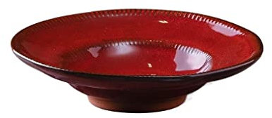 LUNIZ Ceramic Salad Bowl, Red, 1 Milliliters, Japanese Style, Round, Porcelain, Suitable for Pasta, Soup, Dessert, Family Dinners, Restaurant Service, Parties