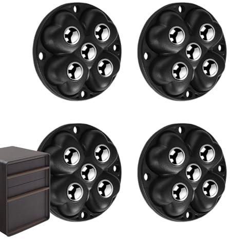 Small Caster Wheels | Heavy Duty Rolling Wheels,360 Degree Swivel Pulleys, 4x Roller Wheels for Sliding Small Kitchen Appliances Furniture Bins
