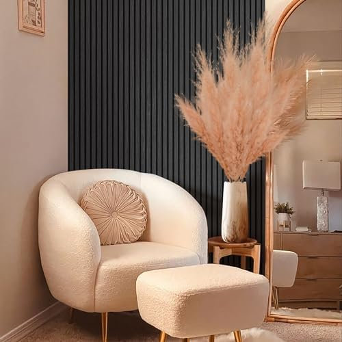 Jobu | Acoustic Wood Veneer Slatted Panels for Wall Decor | 240cm (L) x 60cm (W) x 2.1cm (D) (Black Oak, 3 Pack)