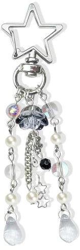 LunarCharm Y2K Ästhetische Stern Zubehör Qualle Schlüsselanhänger Niedlicher Schlüsselanhänger für Mädchen Frauen Taschenanhänger Anhänger y2k accessoires
