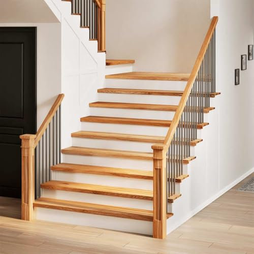 NQJIBUE Articolo-Scala 4 pz Marrone Chiaro 110x25x2 cm Legno massello di Quercia, Forniture per la Casa, Gradini Scale