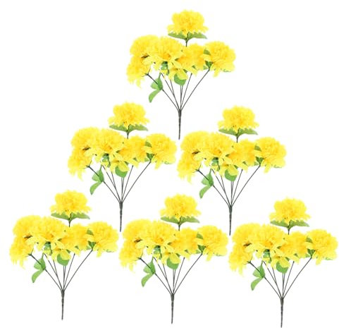 JECOMPRIS Crisantemi Artificiali Per Cimitero Fiori Commemorativi Bouquet Finto Per Tomba Decorazioni Crisantemo Per Cimitero Crisantemo Finto Fiori Artificiali Per Lapide