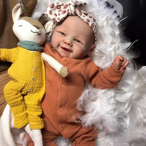 Zero pam Reborn Baby Vollsilikon Lebensecht Mädchen 48 cm Lebensechte Babypuppen Wie Echt Mit Süßem Lächeln Puppen Die Aussehen Wie Echte Babys Für Kinder 3+