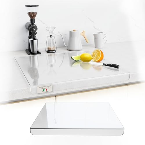 Tagliere in acrilico, Tavola da taglio in vetro, Tavola da cucina trasparente, Tavola da taglio da cucina, decorativo e resistente al calore (Trasparente, 50X40cm)