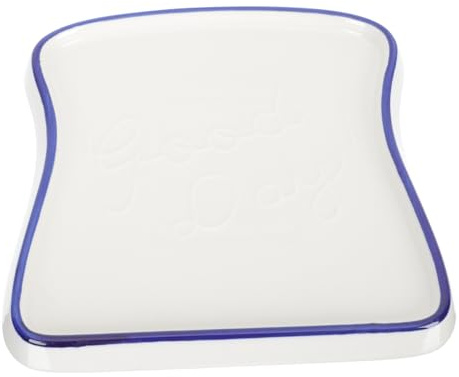 Mipcase Cerámica Plato Desayuno Tostada Resistente Microondas Horno para Servir Desayuno y Aperitivos Hogar Azul
