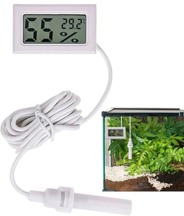 Room Temperature Reader - Indoor Digital Temp Monitor, Compact Climate Measuring Device | Thermometer Hygrometer for Reptile Terrarium, Accurate Humidity Gauge for Bearded Dragon Tank Tortoise Setup
