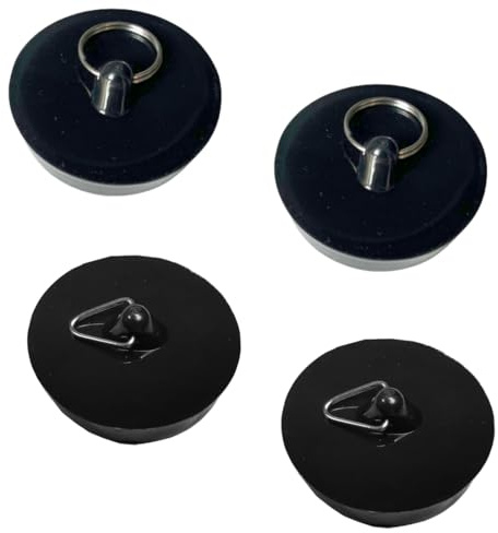 JYNXOR 4 Pezzi Tappi di scarico per lavandino, Vasca da Bagno Tappo per lavello, Tappo Universale Scarico lavandino per Vasca da Bagno, Cucina e Bagno(Nero)