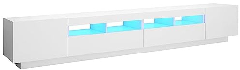 Emmtore Mueble para TV con Luces LED Blanco 260x35x40 cm