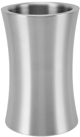 Yosoo Health Gear Cubo Enfriador de Vino Cubo de Hielo de Acero Inoxidable 304 12,5 X 19,5 Cm de Vino Aislado con Forma de Cintura para Tinto Mesa de Champán Bar Uso de Picnic