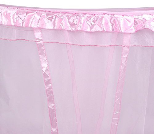 Alinory Luxus Prinzessin Vier Eckpfosten Bett Vorhang Baldachin Netting Moskitonetz Bettwäsche (Keine Halterung)(1.5 x 2M-Rosa)