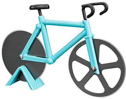 YM26 Pizzaschneider Fahrrad Pizzaroller,Edelstahl Pizza Schneider mit Zwei Scharfen Rädern für Pizza,Pies,Pfannkuchen und Tortillas