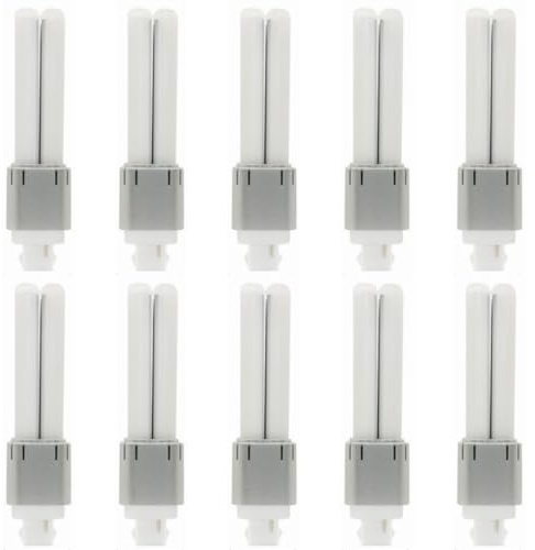 GoodBulb 13 Watt Replacement Horizontal LED Plug-in Light Bulbs | Commercial 9 Watt Type A 2 Pin G24D Base 3500K Neutral White | High Output 900 Lumens | 120° Beam LED PL Light Bulbs | 10 Pack