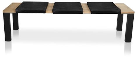 Lycce Bankauflage Klemmkissen 1 Leiste, Sitzkissen Wildlederoptik schwarz, Banktiefe ab 35 cm