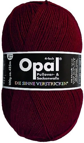 Opal Sockengarn - Uni 2020-4fach 9939 Rubinrot