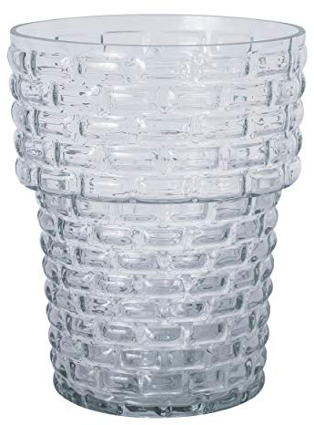 botle Pot à orchidées en verre Motif brique Diamètre 13 cm Hauteur 17 cm