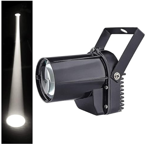 LED Pinspot Bühnenlicht, Beam Pinspot Light, Punktstrahler für Spiegelkugel, 3W LED Pin Spot Licht Für Disco livehouse Bar Club Party Entertainment DJ(Weiße Licht)