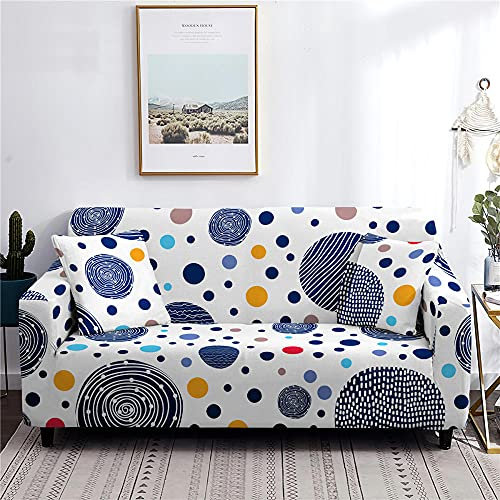 ZAHHYG Sofabezug Bunte Runde Sofa Überzug Sofaüberwurf Stretchy Couchbezug Sofa Bezug Ecksofa Überwurf Sofabezüge Antirutsch Sofahusse Jacquard Sofaüberzug 1 Place (90cm-140cm)