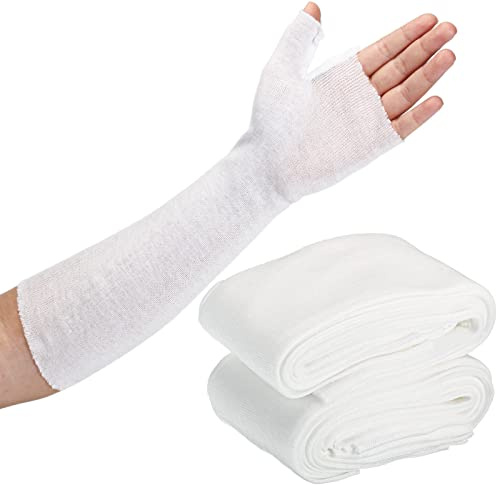 Nuanchu Tubular Stockinette Tubing Cotton Stockinette for Pre Wrap Use Elastic Arm Cast Stockinette for Arm Wrist Thumb Spica Stockinette Tubing Soft Wrist Arm Wraps (20 Pcs, 3.14 x 11.8 Inch)