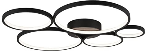 Trio Leuchten LED Deckenleuchte Rondo 622610532, Metall Schwarz matt, inklusiv 49 Watt LED, Switch Dimmer |