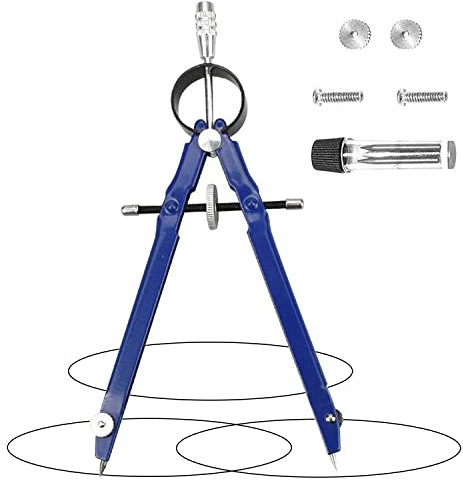Professional 10-Inch Diameter Geometry Compass with Lock, Extra Lock Screws and Lead Refills - Drafting and Drawing Tool