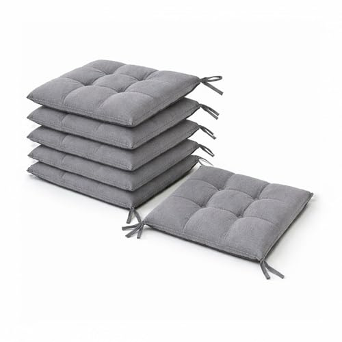 LEONARDO HOME - set 6 cuscini sedia da cucina double face, cuscino 4 punti con lacci imbottito - cuscini coprisedia da cucina - 100% Made in Italy