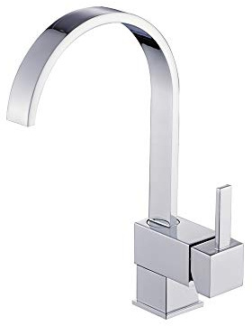 Miscelatore Rubinetto da cucina europeo in acciaio inossidabile Girevole a 360 gradi Rubinetto per lavabo cromato lucido rame Miscelatore girevole per acqua calda e fredda Rubinetto in niche