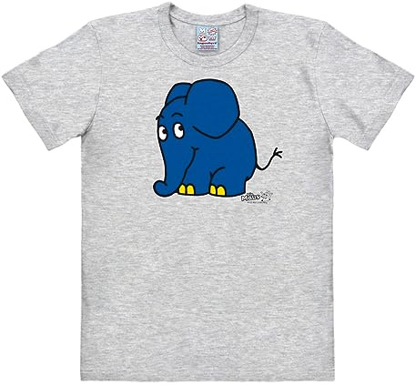 Logoshirt® Die Sendung mit der Maus T-Shirt Damen & Herren | Offiziell lizenziertes Blauer-Elefant-Motiv, weiche Baumwolle, lustiges Cartoon T-Shirt, ideal für Sendung mit der Maus-Fans