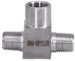 1/8 1/4 3/8 1/2 BSP NPT Female Male Tee 3 Way 304 Stainless Steel Pipe Fitting Connector Splitter Block High Pressure (Color : NPT, Size : FEMALE-MALE-FEMALE_3/8)