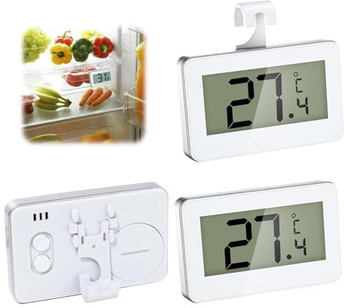 Termómetro digital para frigorífico, 3 unidades, con pantalla LCD legible, con alarma de heladas, termómetro, para el hogar, restaurantes, cocina