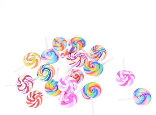 ABOOFAN 20 Stück Bunte Süßigkeiten Verzierungen Für Selbstgemacht Miniatur Landschaftsdekoration Simulations Lutscher Aus Langlebigem Material Für Kinder Spielzeug Miniatur Design in
