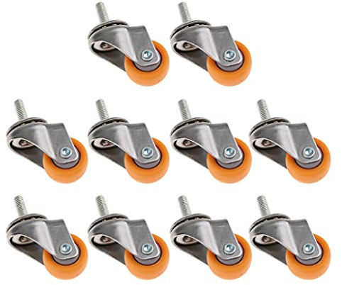 1-Zoll-Nylon-Rollenrad für Trolleys,M6-Gewindebolzen,drehbares Rad,Möbelrollen,360 Grad,geräuschlose Räder