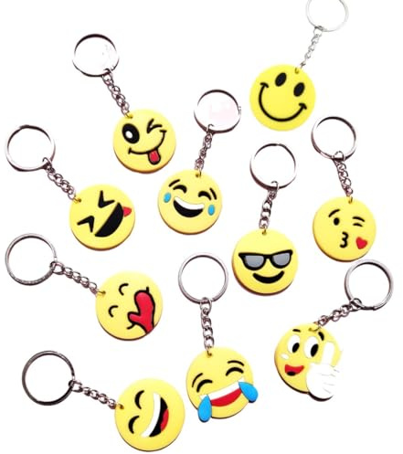 OQKAHIV Lot de 10 porte-clés émoticônes - Idéal pour décorer à Noël et pour offrir en petit cadeau d'anniversaire ou de remerciement, Parfait pour les cadeaux de fêtes pour à Noël