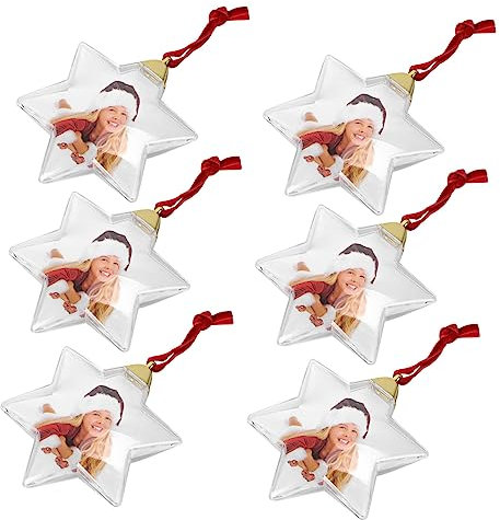 ULDIGI 6stücke DIY Foto-Ornamente Transparente Kunststoff-hängedekorationen Für Partys Sechseckige Form Kreative Foto- Für Und Bastelprojekte