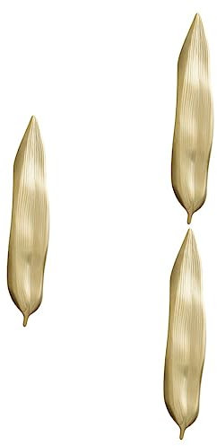 Amosfun Porte Couteaux De Table 3 Pièces Repose-Baguettes en Feuille De Saule Couverts De Cuisine à La Chinoise Support De Baguettes De Style Bouton Pot Golden Matériau en Acier Inoxydable