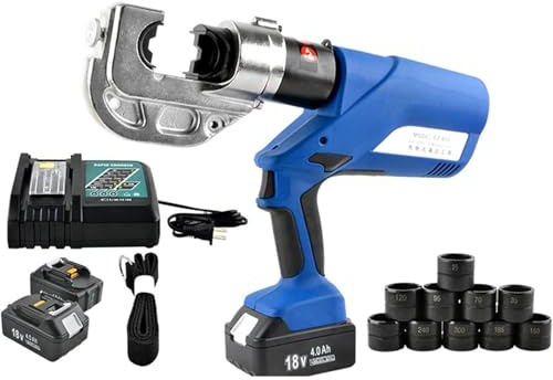 YYLDPFDC Pince à Sertir Hydraulique Rechargeable, Pinces Rotatives 360 °, Pince à sertir hydraulique électrique, 16-300mm²/16-400mm² Kit D'outils De Fil Câble De Borne Alimenté par Batterie