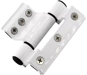 GSCLZ Bisagras para Ventana Bisagra de Puerta y Ventana de aleación de Aluminio, Puente Roto, Aislamiento térmico, bisagra de Ventana Plana y Abierta, bisagras Gruesas Plegables, 1 Uds.(White-90mm)