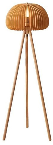 Lámpara de pie con trípode de Madera, lámpara Alta de Mediados de Siglo con lámpara de pie de diseño Moderno de Metal y Madera para Sala de Estar, Dormitorio y Oficina, Lista ETL
