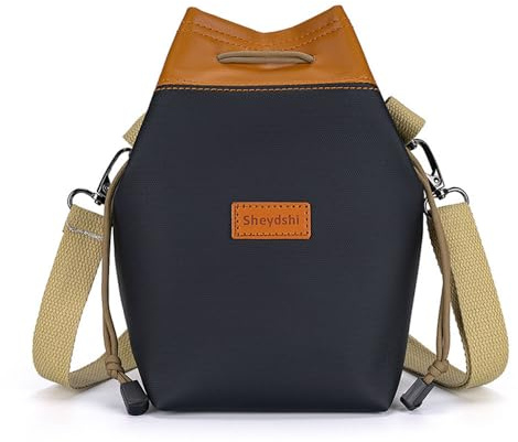 Hosoncovy Digital Camera Bundle Bag Storage Bag Travel Case Single Shoulder Camera Bag Camera Case for Canon Nikon Sony SLR DSLR Small Micro Cameras and Telephoto Lens Camera (Black, M)